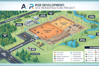 design civil engineering survey excavation access road utility project site maps