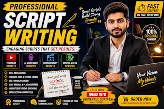 write professional scripts for youtube, ai, and businesses