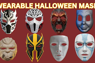 create 3d wearable cospaly mask oni anime mask 3d helmet for 3d printing