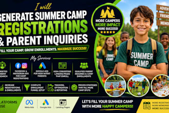 help fill your summer camp with qualified registrations and booking inquiries