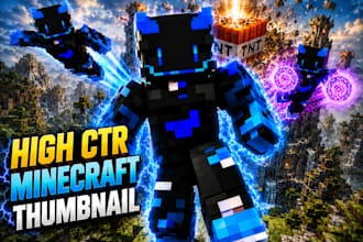 design high CTR minecraft youtube thumbnails