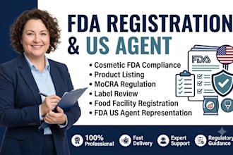 cosmetic fda registration, mocra compliance and US agent services