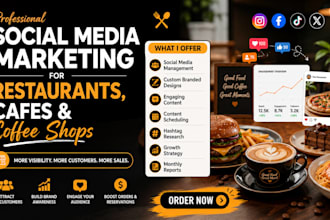 manage social media marketing for restaurants, cafes and coffee shops