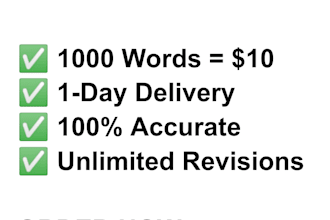 fast and accurate typing job, PDF to word, image to text