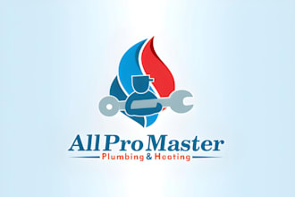design modern plumbing, handyman, hvac, minimalist and roofing logo