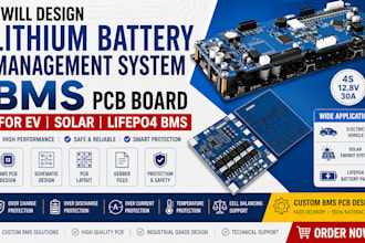 design lithium battery management system bms pcb board for ev solar lifepo4 bms