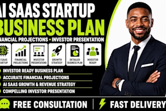 write ai saas startup business plan financial projections investor presentation