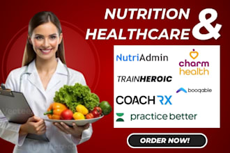 do nutriadmin practice better coachrx dietitian trainheroic charmhealth booqable