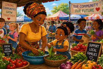draw africa america children story book illustration and picture book art