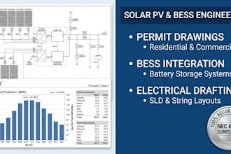 do solar pv engineering, permit drawings, bess storage and sld electrical layout