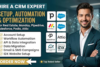 setup pipedrive salesforce real estate crm monday crm podio attio idx website