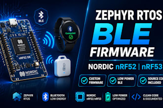 develop zephyr rtos ble firmware for nordic nrf52 and nrf53 devices