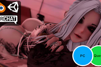 create unity ready vrchat avatar, vr character, anime avatar, furry avatar, nsfw