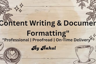 write, format and proofread professional documents and content