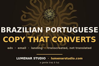 write high converting brazilian portuguese copy and ad copy