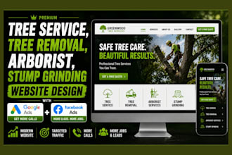 design tree service, tree removal, arborist, stump grinding website facebook ads