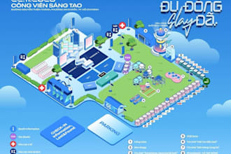 design custom festival, event, venue, tourism and city vector maps