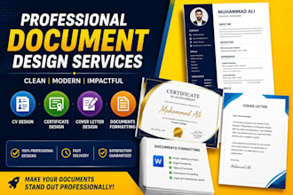 professional ats resume CV cover letter  certificate design
