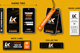 design premium clothing hang tags, woven labels and care labels