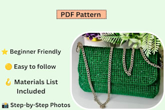 design an eye catching crochet pattern PDF cover in canva