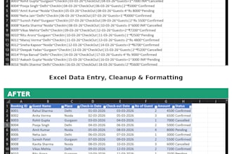 do excel data entry, cleanup, and formatting