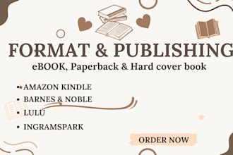 do book formatting, ebook formatting and book layout for ingram, KDP and lulu