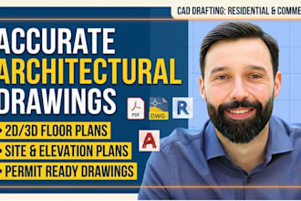 be your architect, draftsman for house plans, autocad 2d floor plan