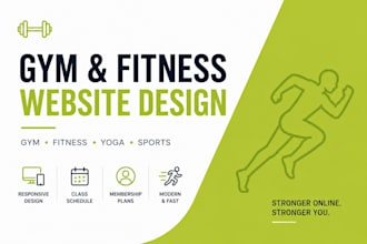 design a gym website, fitness website, yoga or sports website
