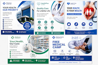 design professional medical healthcare hospitals flyers