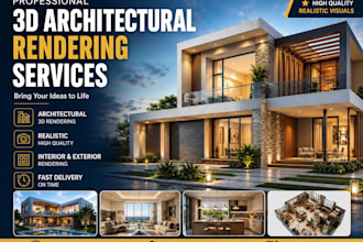 render 3d commercial exterior and interior in sketchup
