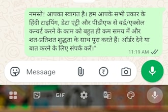 do professional hindi typing and data entry work