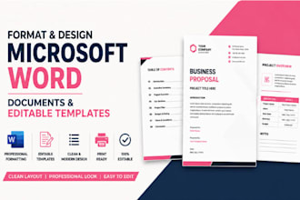 format and design microsoft word documents and editable templates