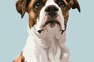 make disney pets portrait illustration in disney style