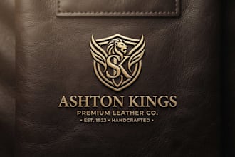 design a premium leather brand logo
