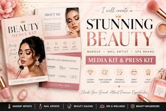 create a stunning beauty makeup nail artist spa brand media kit and press kit