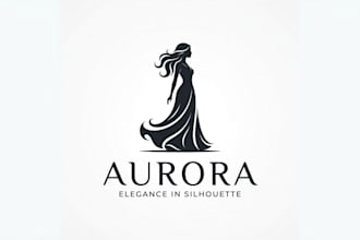 design an elegant woman silhouette logo for your brand