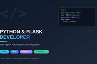 build a python flask web app or automation script for you