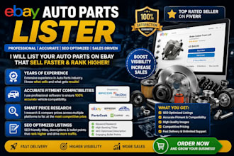 do professional ebay auto parts listing with accurate fitment SEO optimization