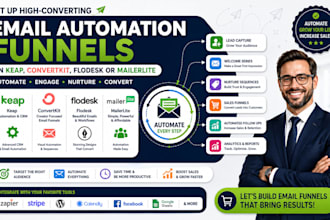 set up email automation funnels in keap convertkit flodesk or mailerlite