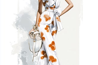create detailed technical flat sketch of any garment