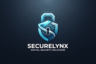design a modern lock logo for security and tech brands