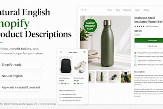write natural english shopify product descriptions