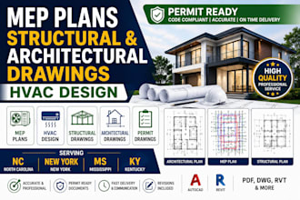 mep plans structural and architectural drawing hvac design in nc new york ms ky