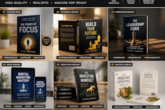 create realistic 3d book mockups for amazon KDP and marketing