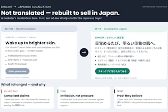 localize your product page and landing page into high converting japanese