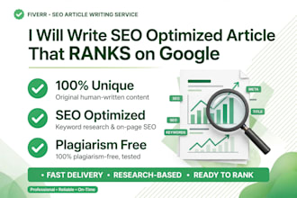 write SEO  articles  that will rank on google