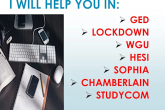 walden, chamberlain, wgu,sophia, study com, hesi, teas, ged, lockdown