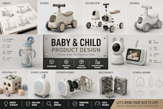 baby 3d product design 3d toy child product prototype cad model for production