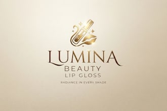 design a luxury lip gloss logo for your beauty brand