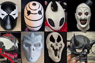 3d print and paint custom 3d mask 3d helmet cosplay armour halloween mask ship